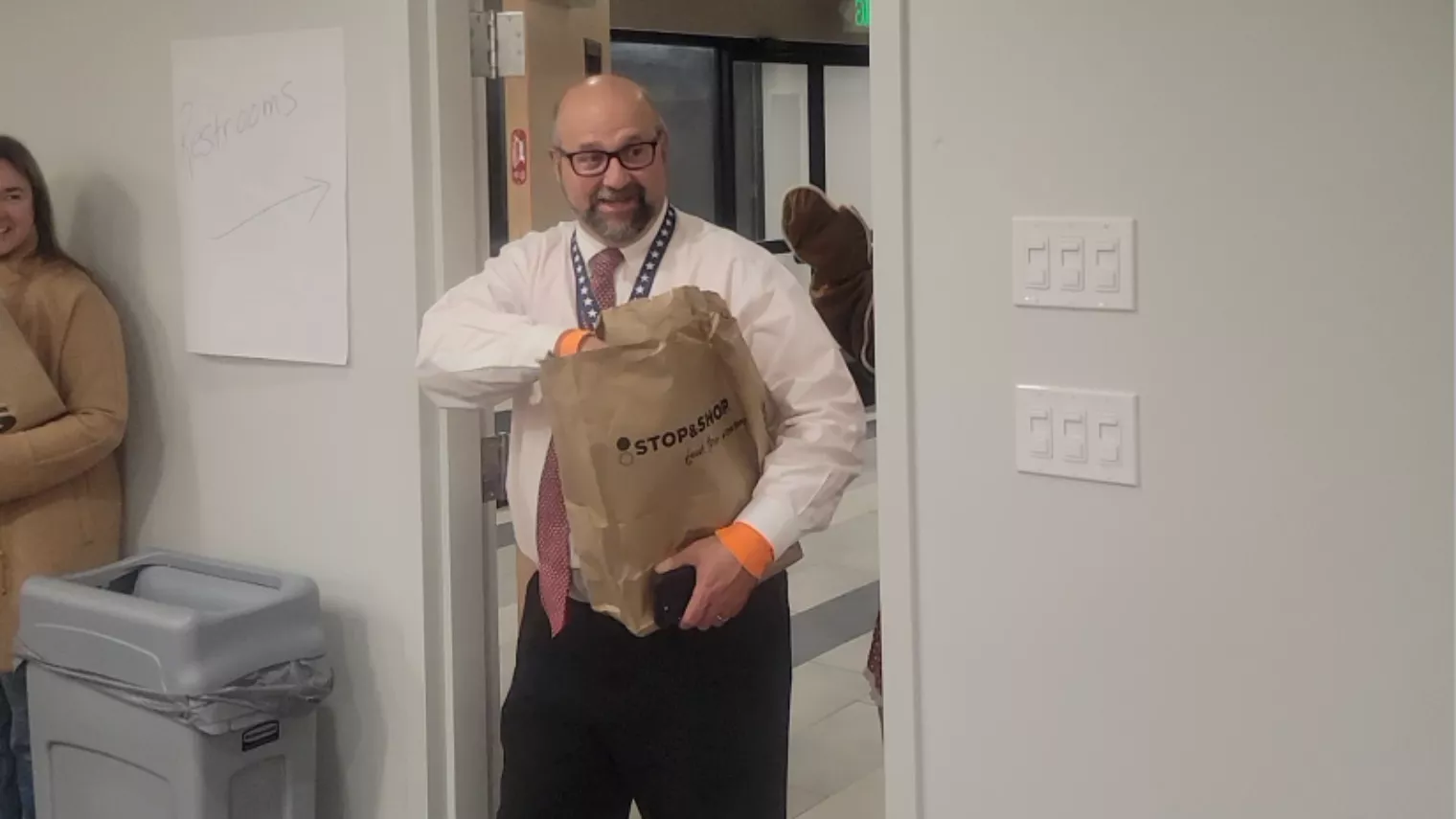 Peter DiPippo delivers gifts for the Toy Drive