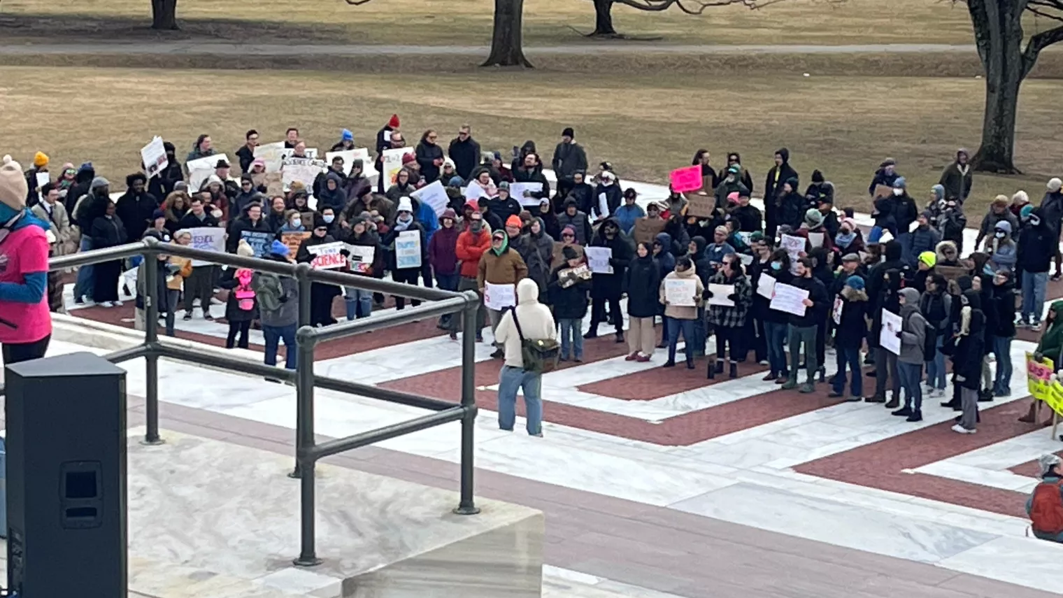 Crowd at the Statehouse for the Stand UP for Science Rally