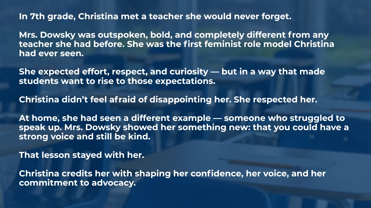 Christina's story about Ms. Dowsky