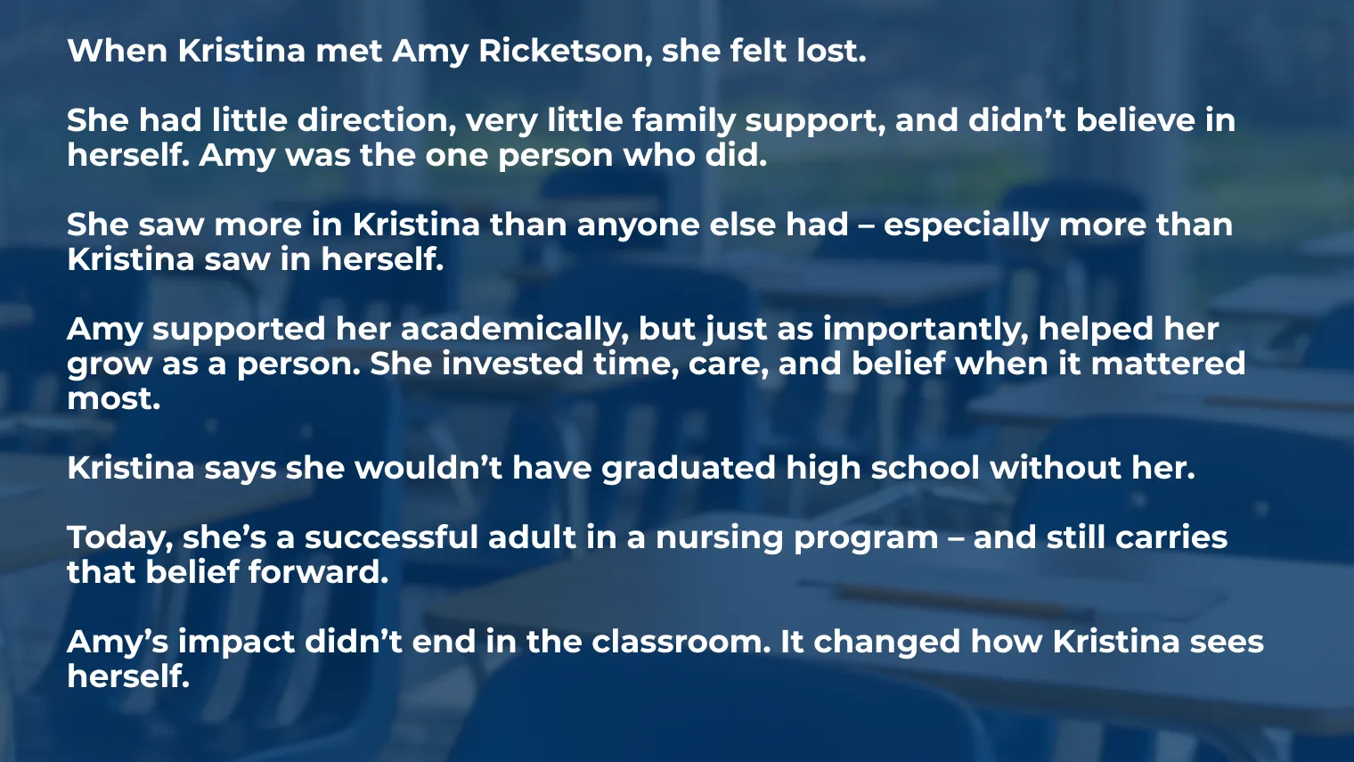 Kristina's story about her teacher