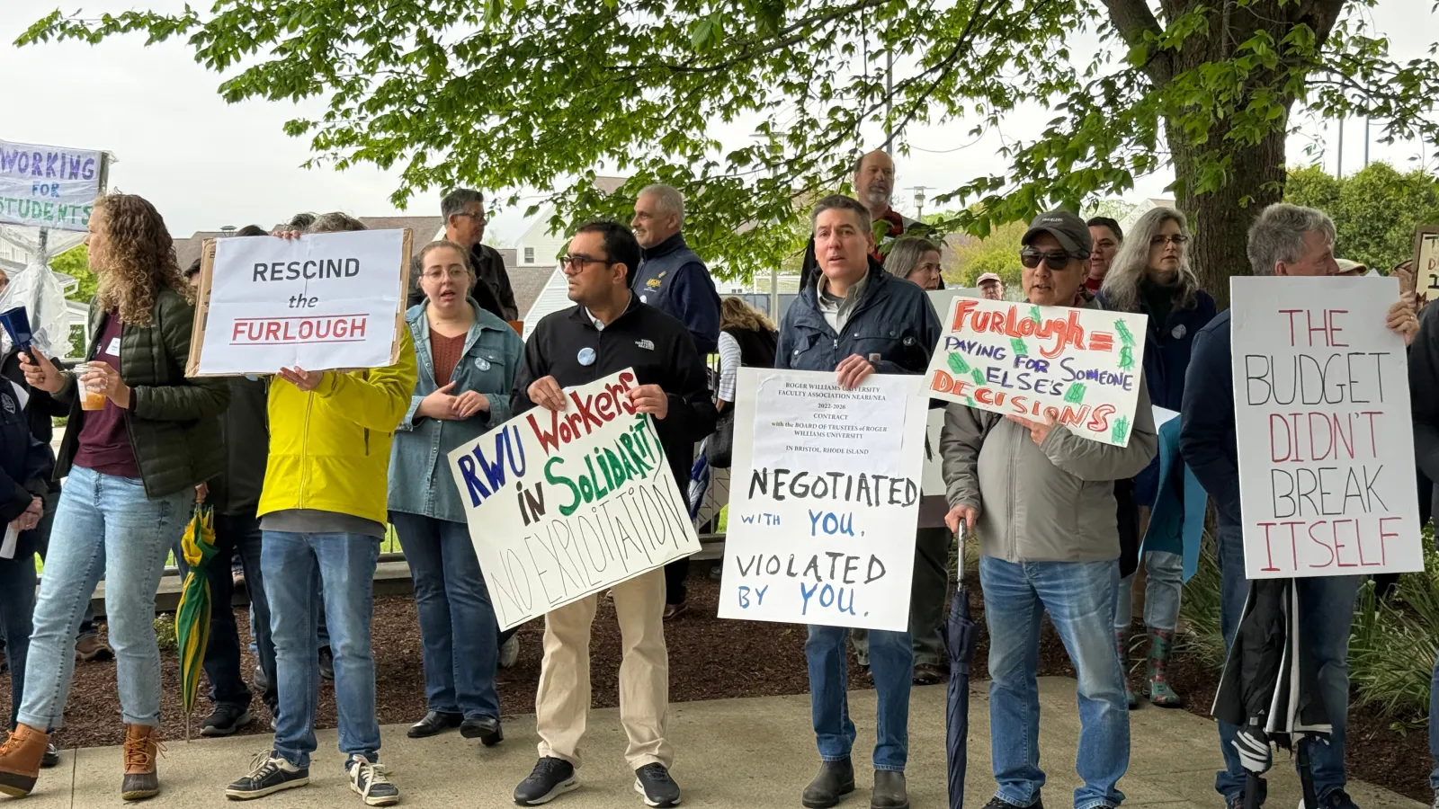 Rally goers at the RWU rally for respect