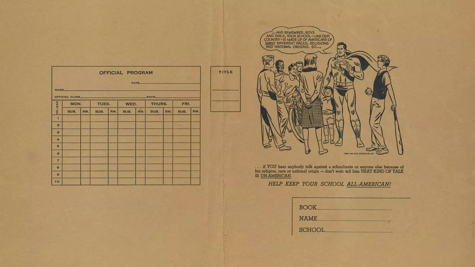 Vintage book cover with Superman