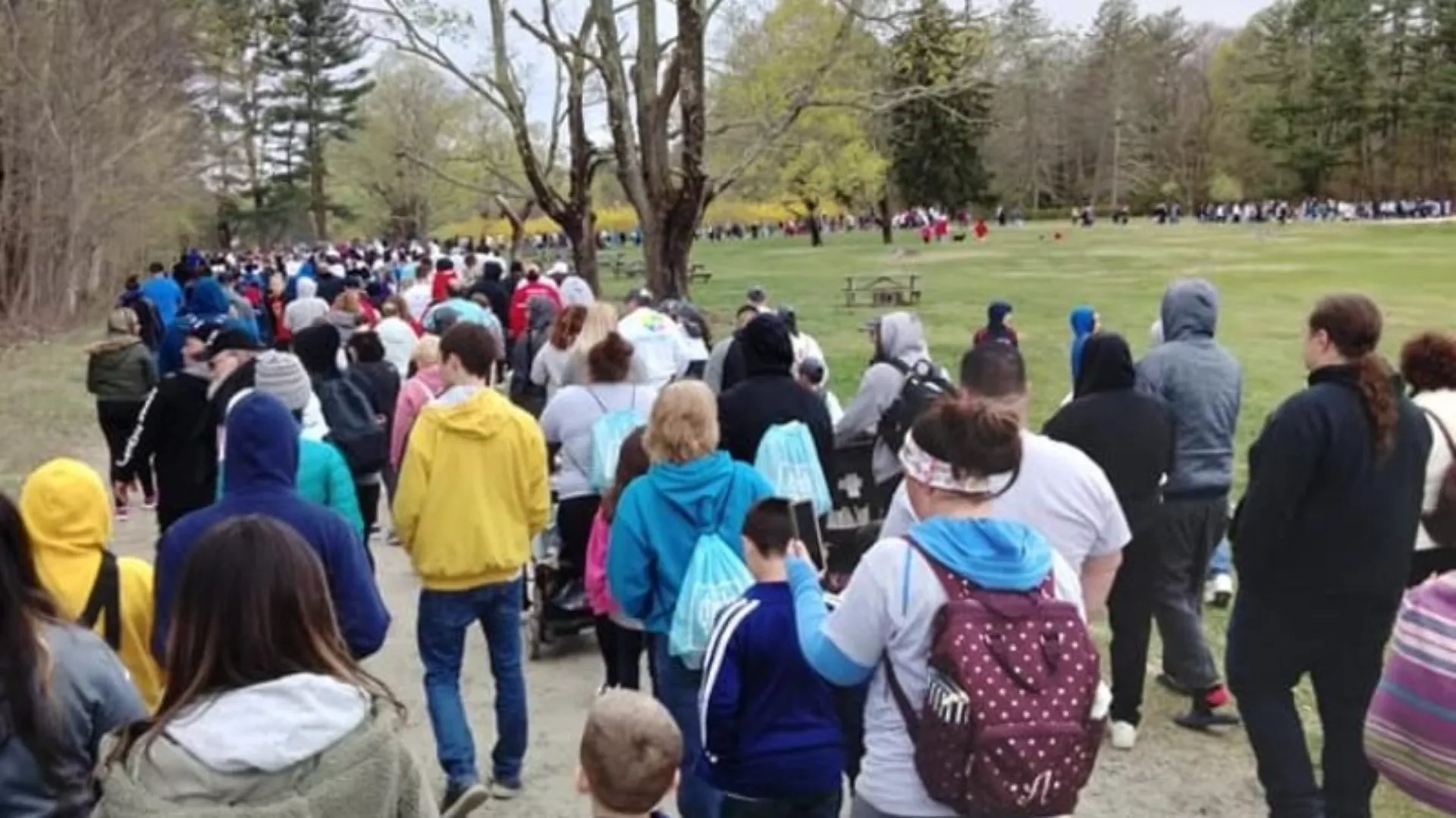 Participants walking in the RI Autism Project Walk