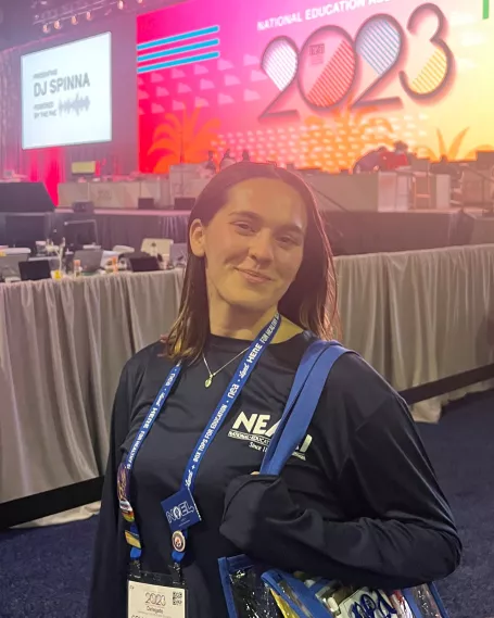 Colleen Curley at the 2023 NEA Representative Assembly