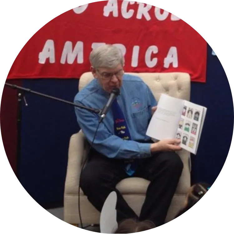 Ray Pouliot Reading to children at Read Across America 
